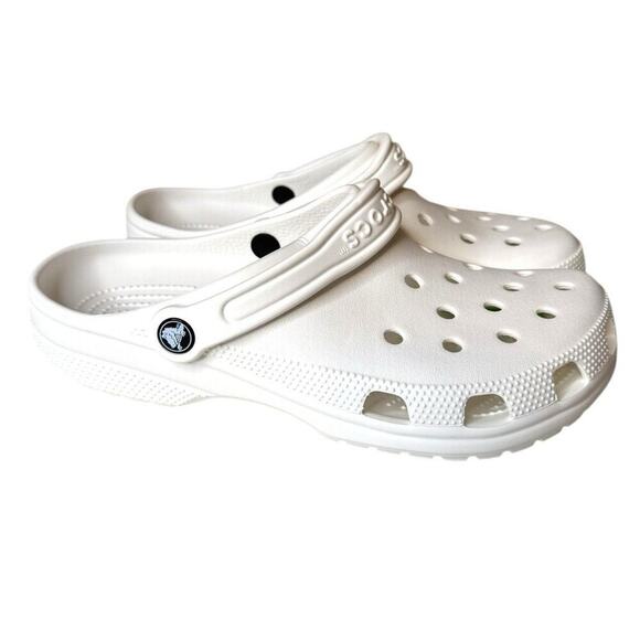 Crocs NEW White Classic Comfort Clogs With Croc Band Men’s 8 Women’s 10 - Picture 2 of 8